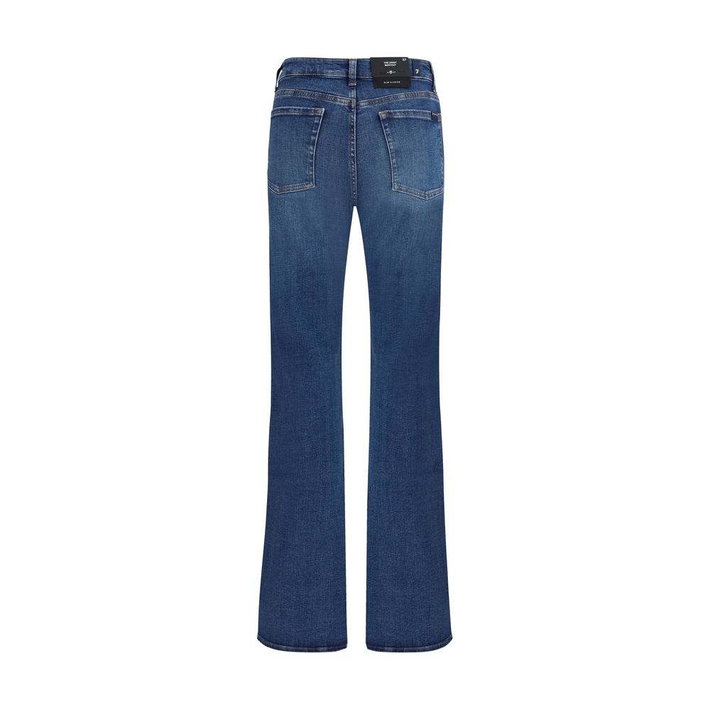 Blue Cotton Bootcut Jeans - ventzia