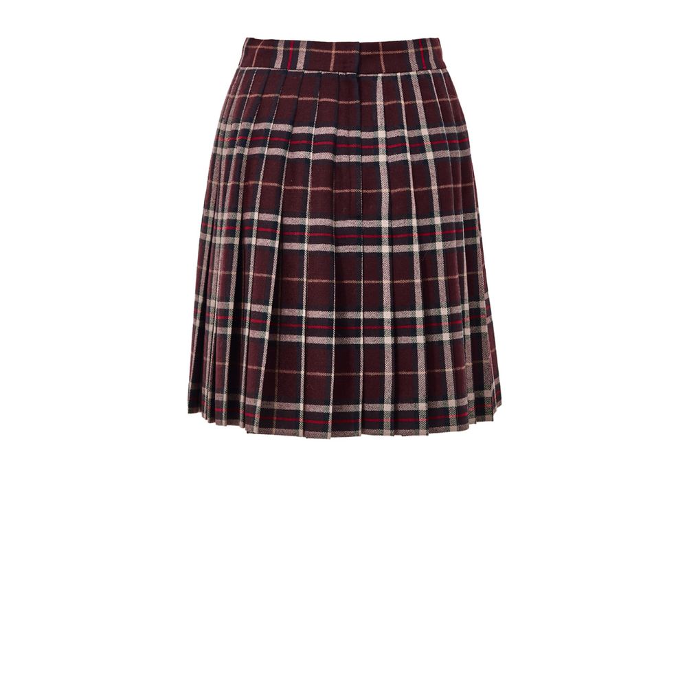 Bordeaux Wool Mini Skirt - ventzia