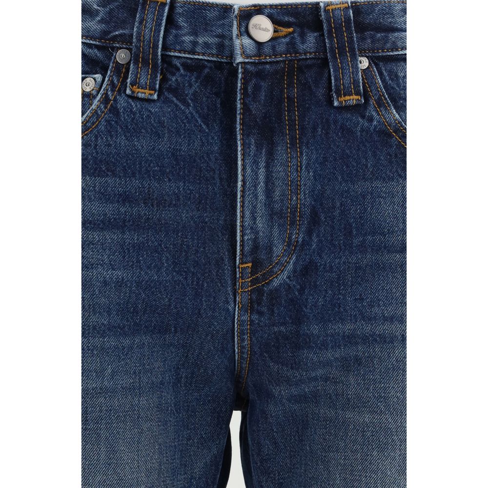 Blue Cotton High-Waisted Jean - ventzia