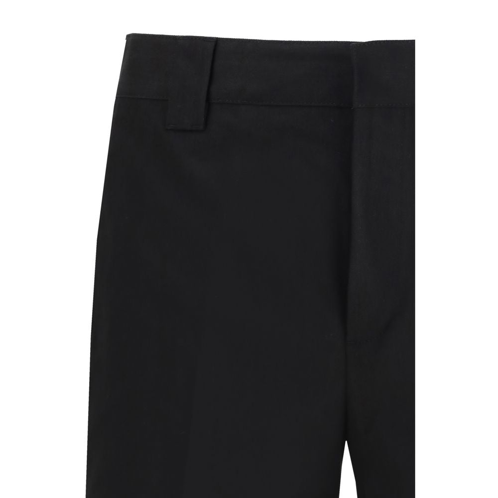 Black Cotton Chino Pants - ventzia