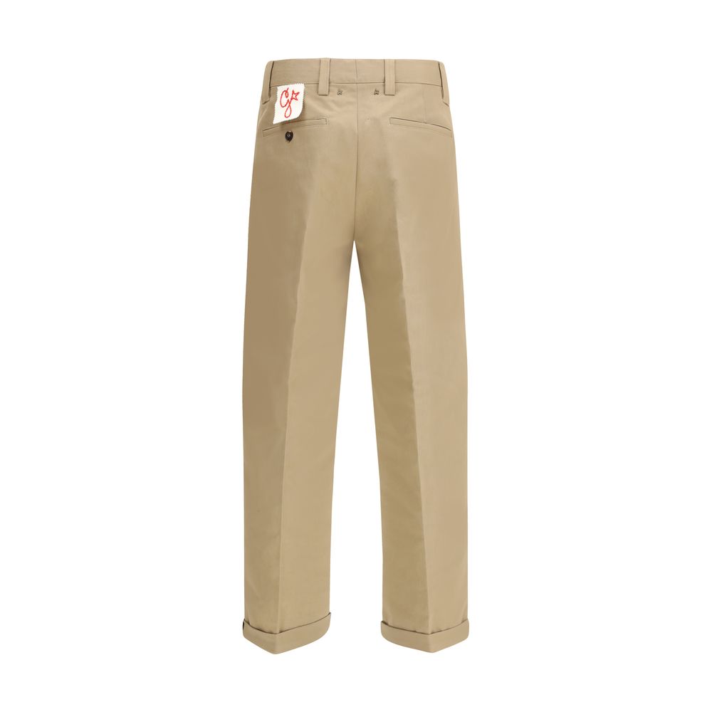 Bicolor Cotton Chino Pants - ventzia