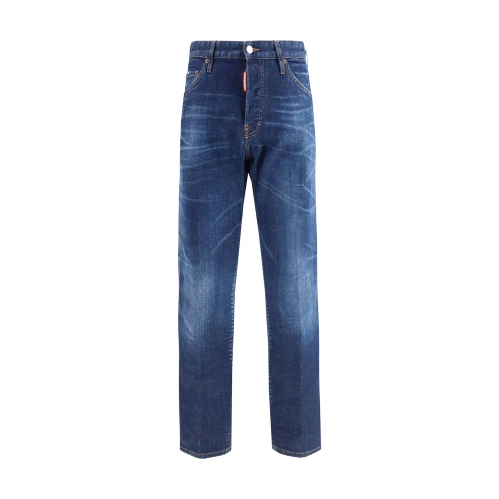 Blue Cotton Slim Fit Jeans - ventzia