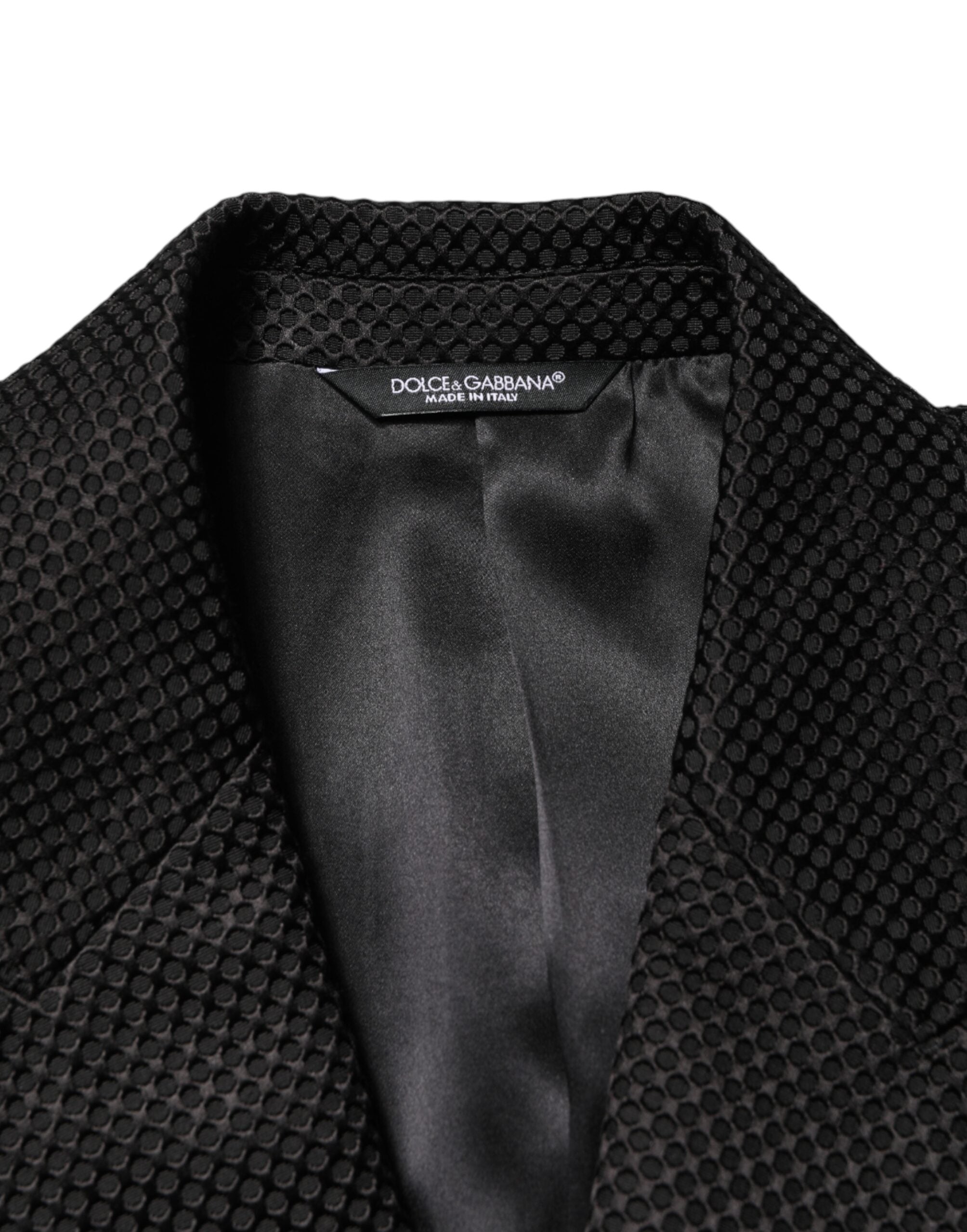 Black Cotton Double Breasted 2 Button Blazer - ventzia