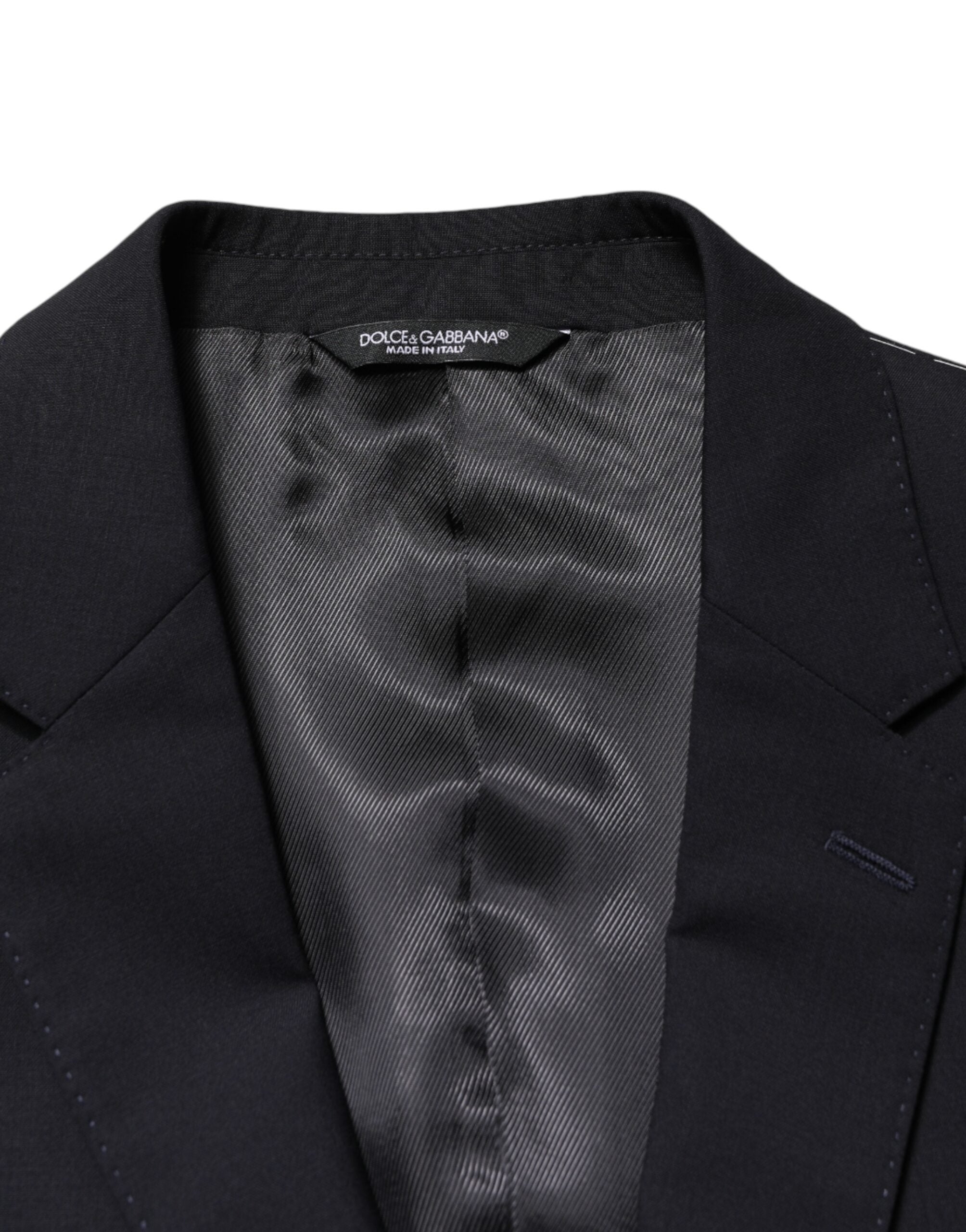 Black Wool Single Breasted 2 Button Blazer - ventzia