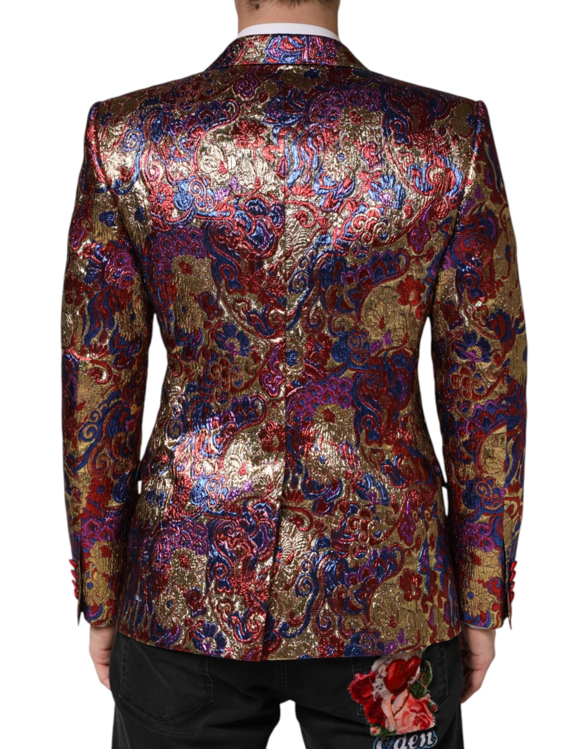 Multicolor Jacquard Single Breasted Blazer - ventzia