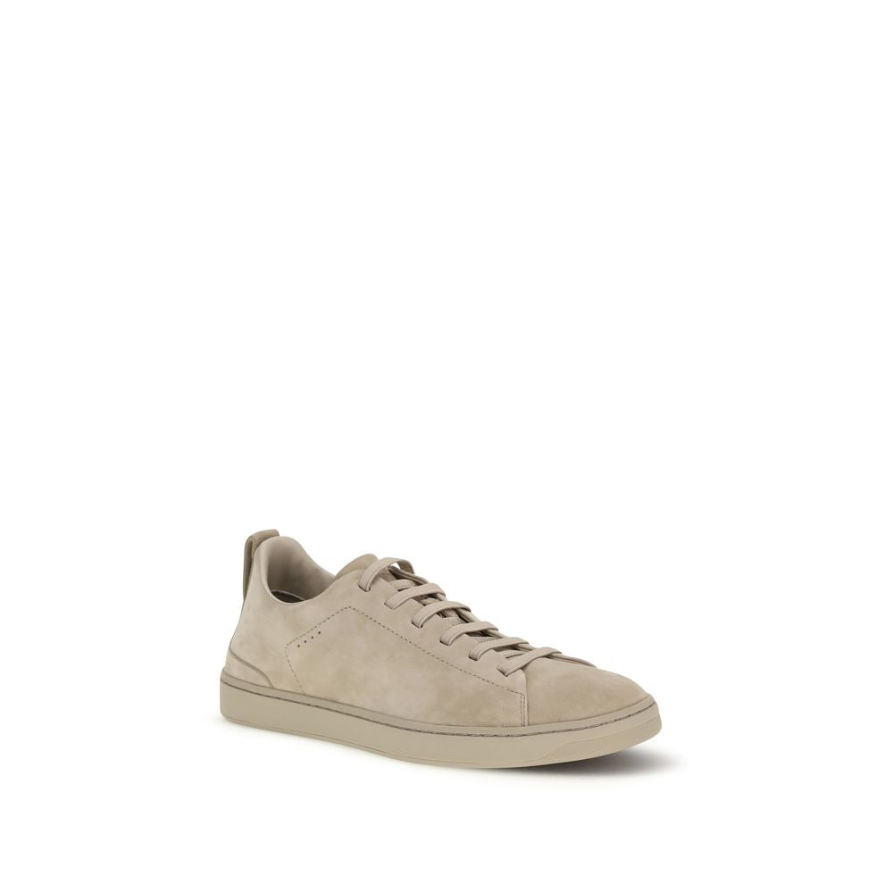 Gray Calf Leather Bos Taurus Low Top Sneakers - ventzia