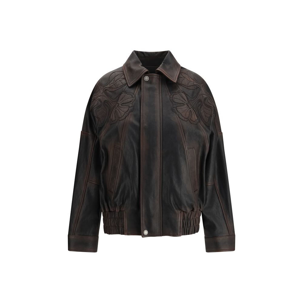 Brown Viscose Bomber - ventzia