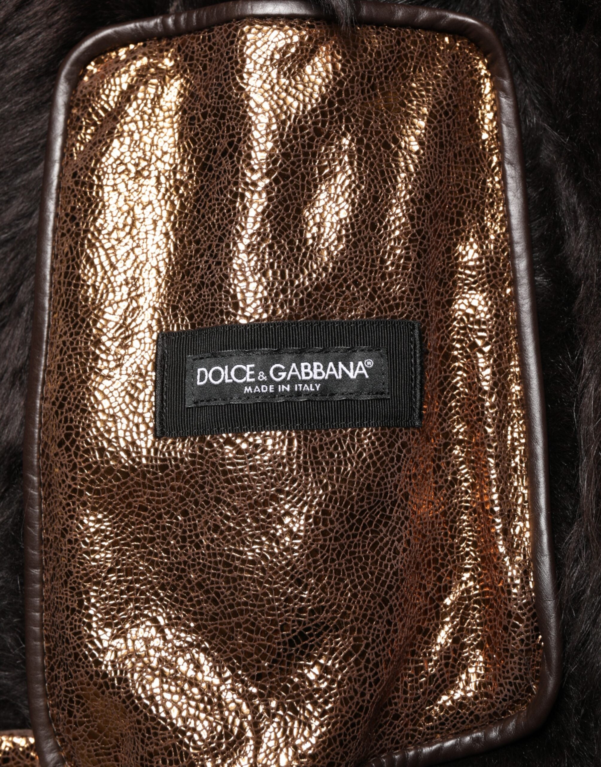 Bronze Leather Fur Full Zip Men Biker Jacket - ventzia