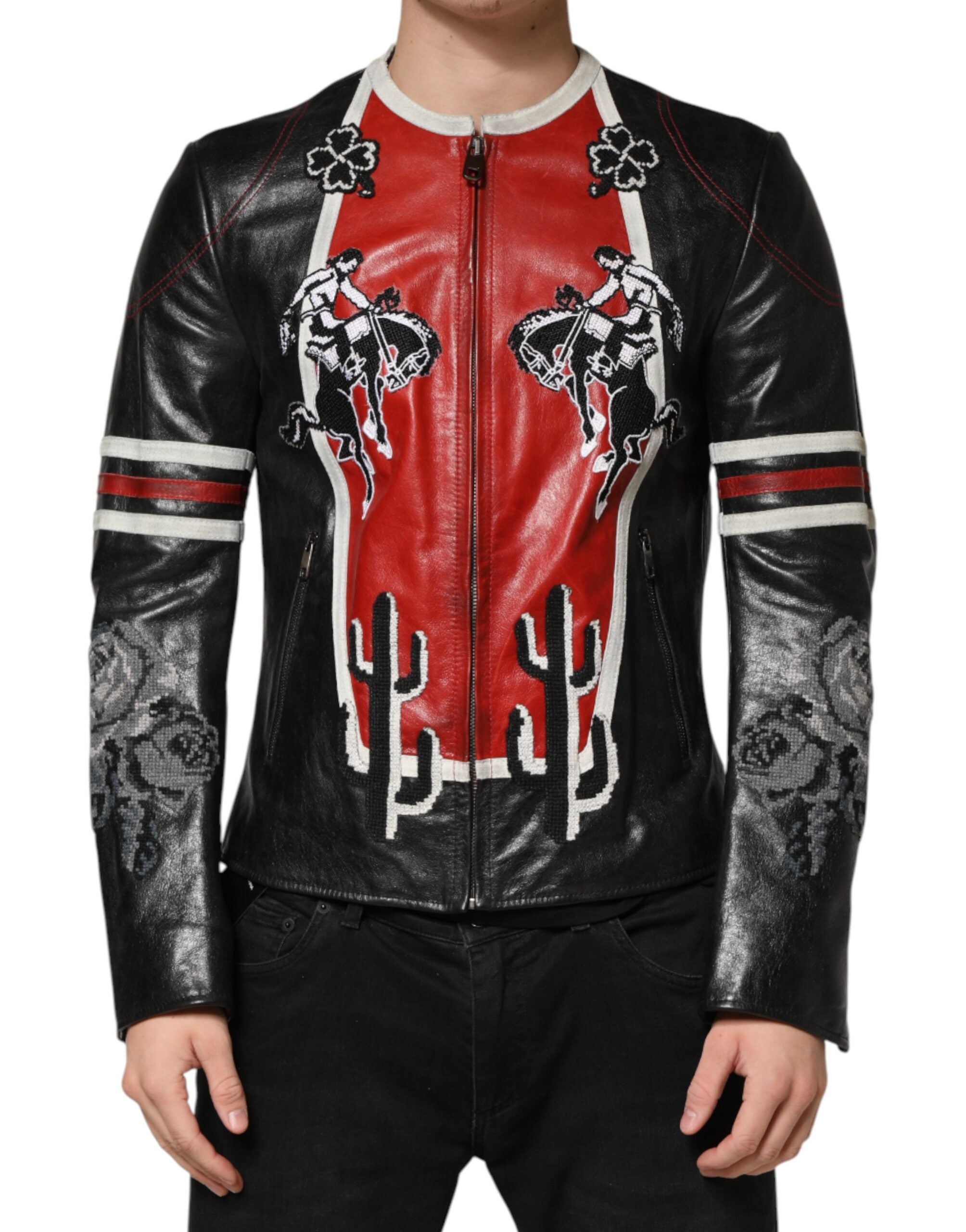 Multicolor Guns n' Roses Full Zip Men Biker Jacket - ventzia