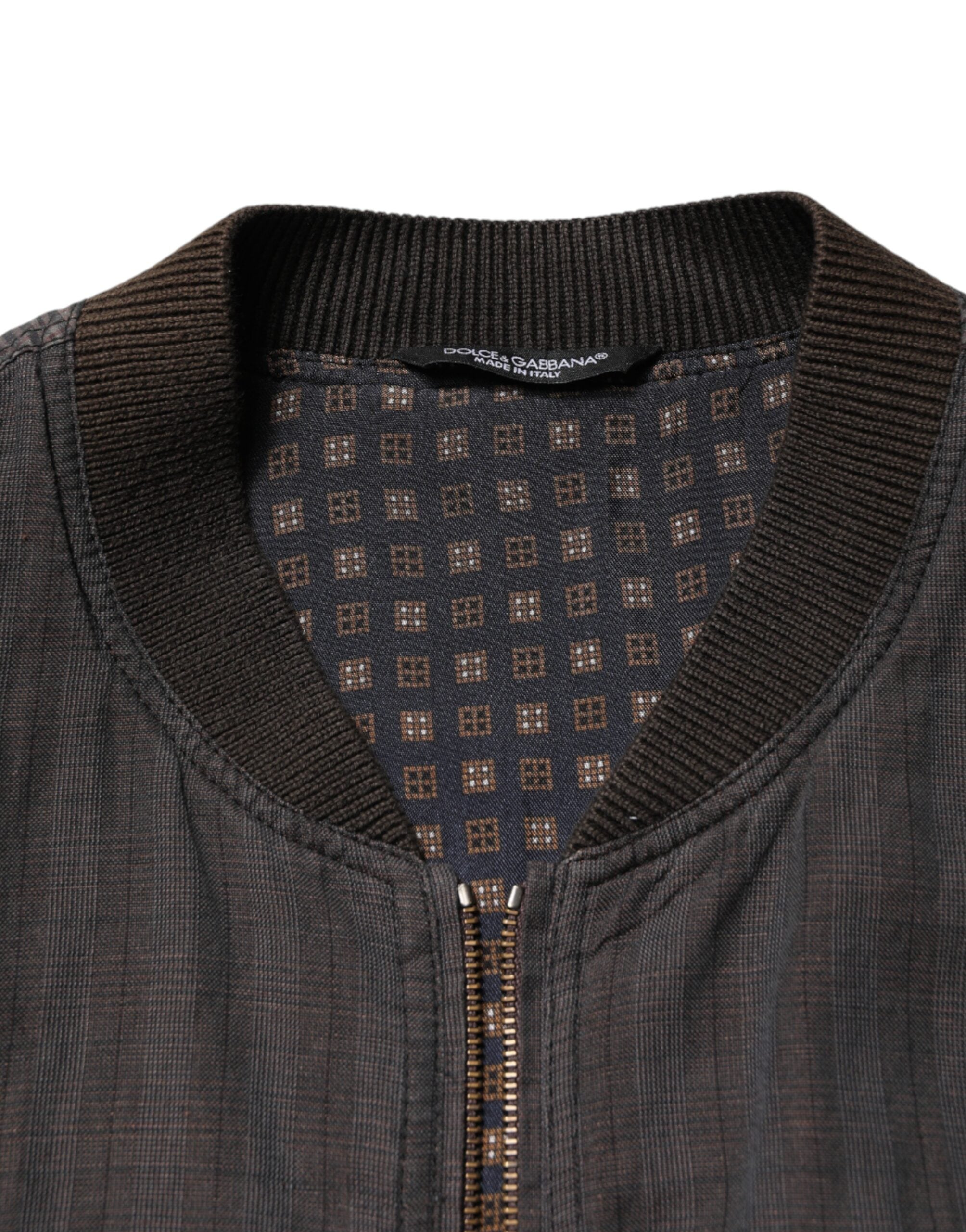 Black Stripes Cotton Full Zip Bomber Jacket - ventzia