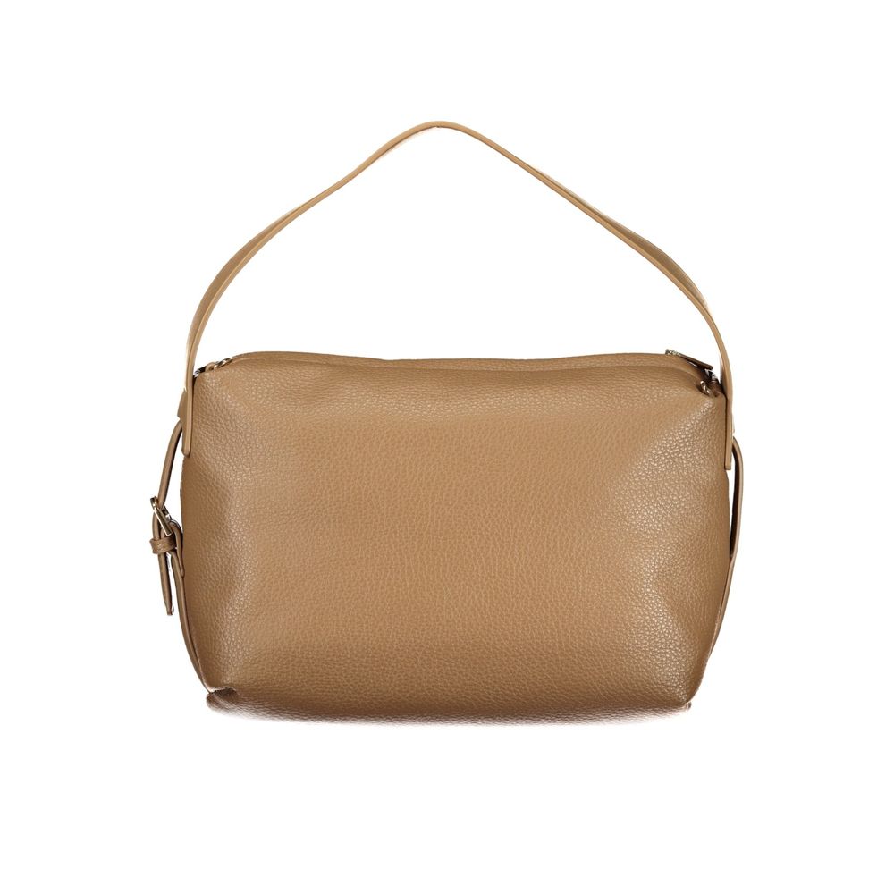 Marrone Polyurethane Women Shoulder Bag - ventzia