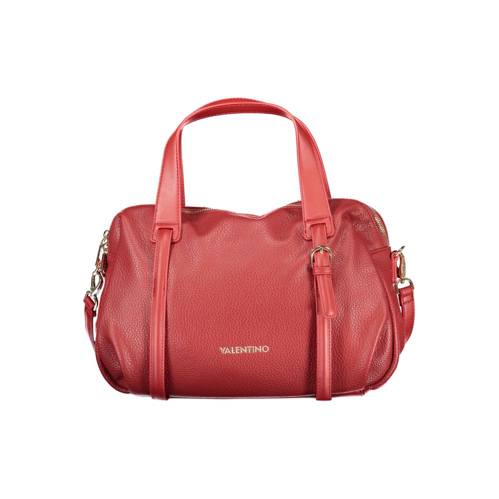 Red Polyurethane Women Handbag - ventzia