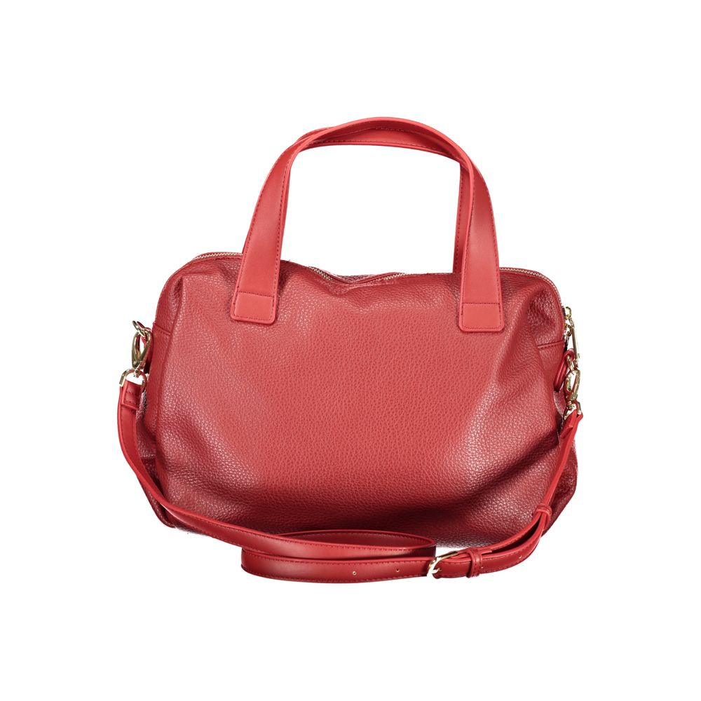 Red Polyurethane Women Handbag - ventzia