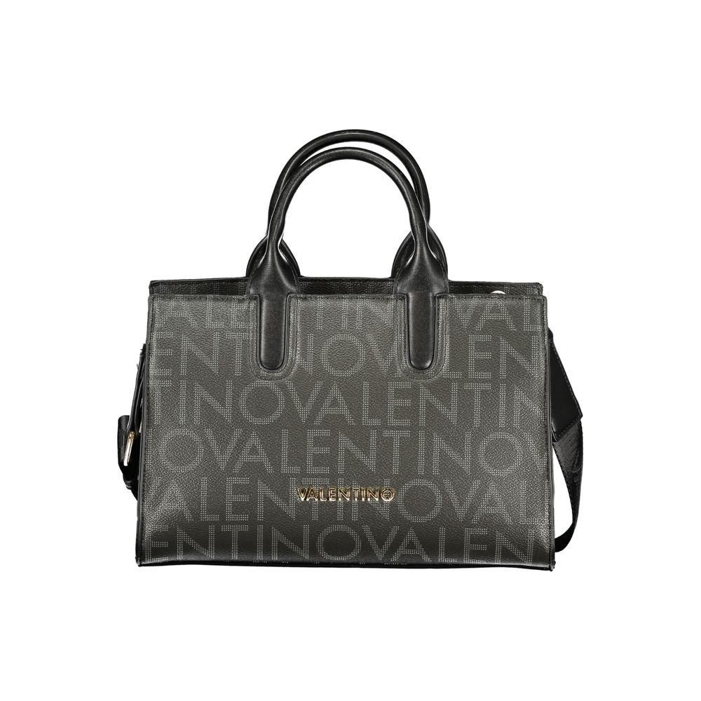 Black Polyurethane Women Handbag - ventzia