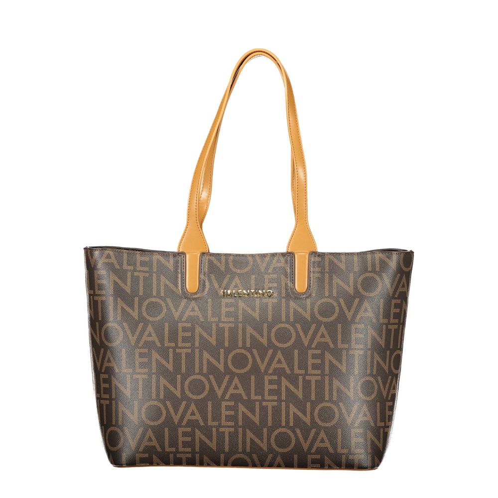 Marrone Polyurethane Women Handbag - ventzia