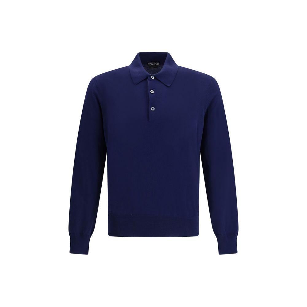 Blue Cotton Polo Shirt - ventzia