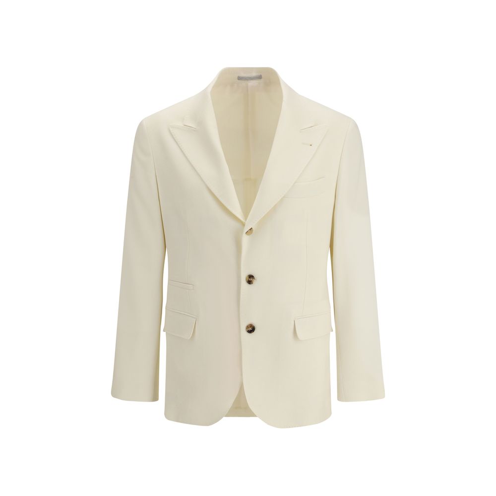 Beige Wool Blazer - ventzia