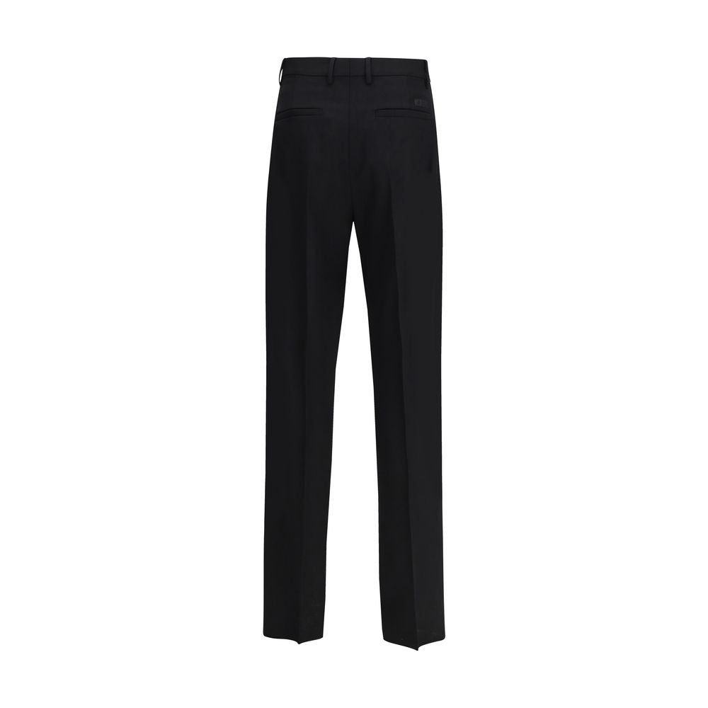Black Fleece Wool Dress Pants - ventzia