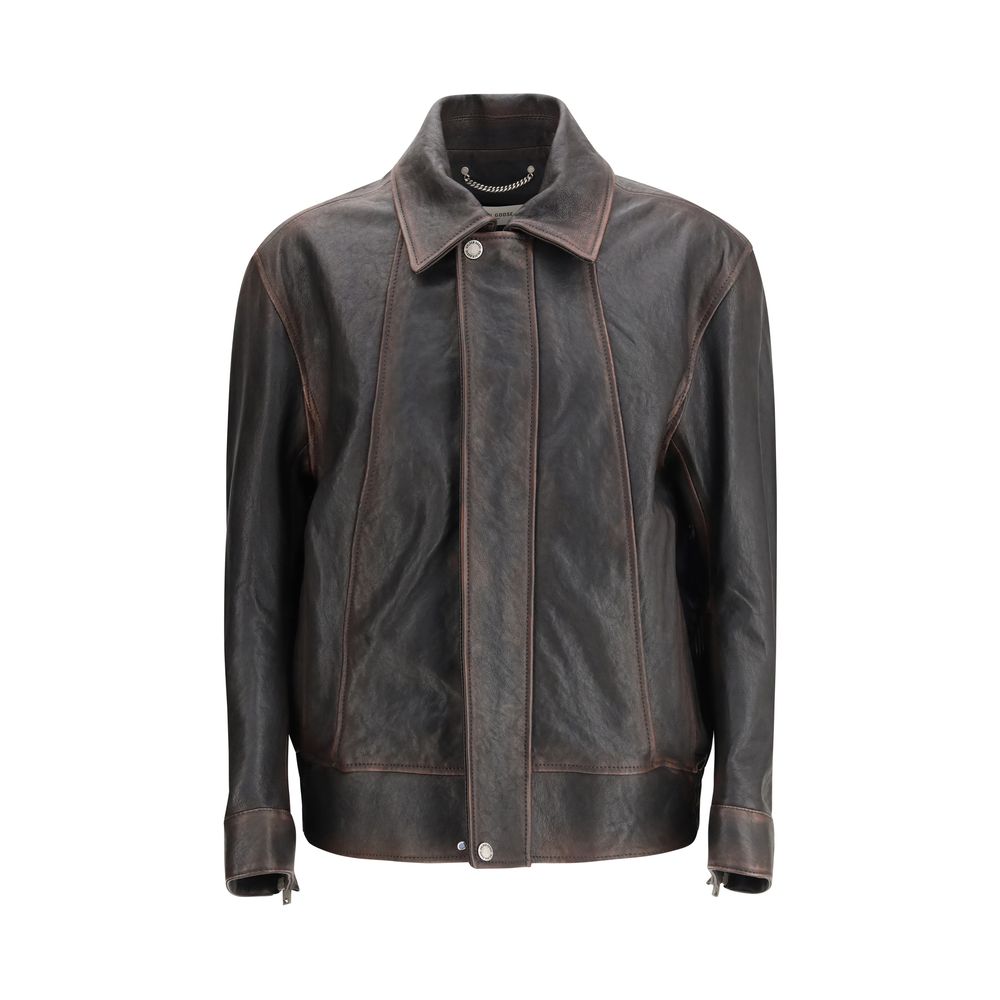 Brown Goatskin Bomber - ventzia