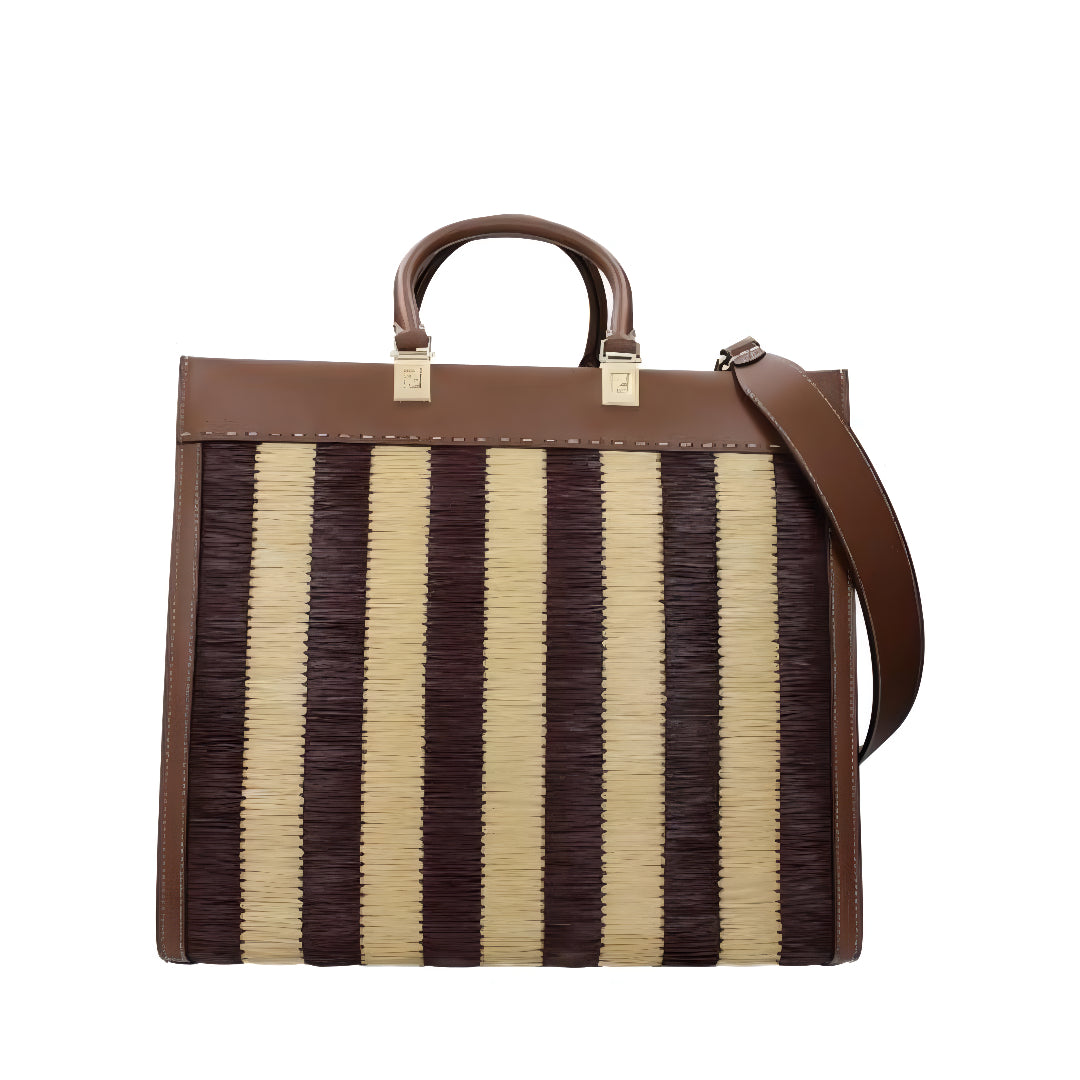 Straw & Leather Tote - ventzia